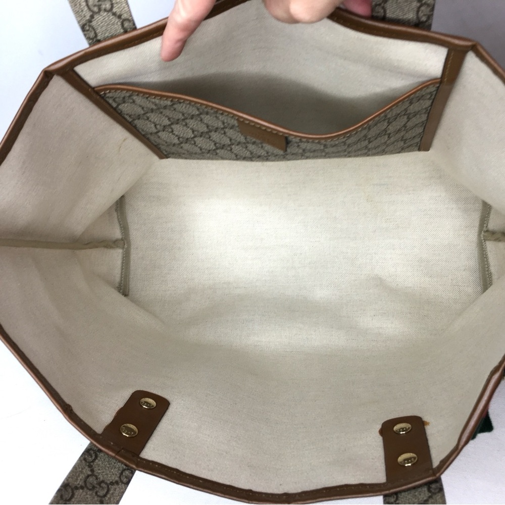 Gucci authentic brown monogram coated canvas tote bag - Picture 8 of 16